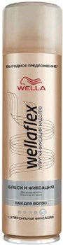 Wellaflex Лак для волос БЛЕСК и ФИКСАЦИЯ супер-сильной фиксации 5 250 мл - фото 56332