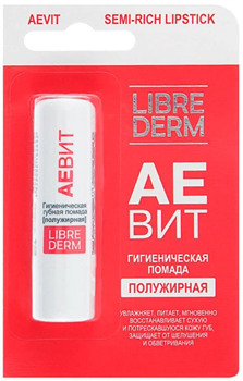 LIBREDERM AEVIT Помада Гигиеническая ПОЛУЖИРНАЯ 4 гр 4620002182892 - фото 66727