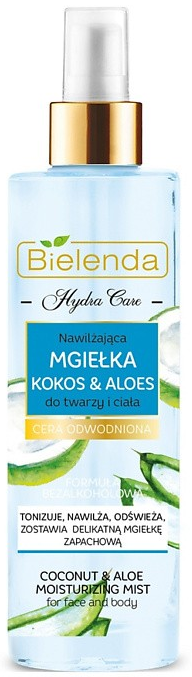 BIELENDA HYDRA CARE Дымка КОКОС & АЛОЭ Увлажняющая для лица и тела  200 мл 5902169030346 - фото 67122