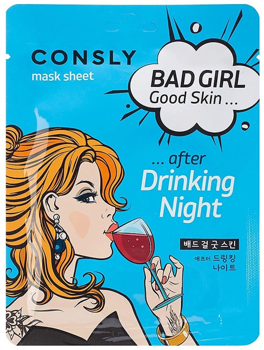 Consly Маска тканевая BAD GIRL - Good Skin после вечеринки, 23мл 8809446655186 - фото 68685