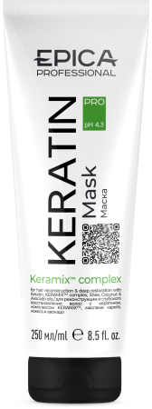 EPICA Маска Keratin PRO для реконструкции и глубокого восстановления, 250 мл. 4630061621461 - фото 68866
