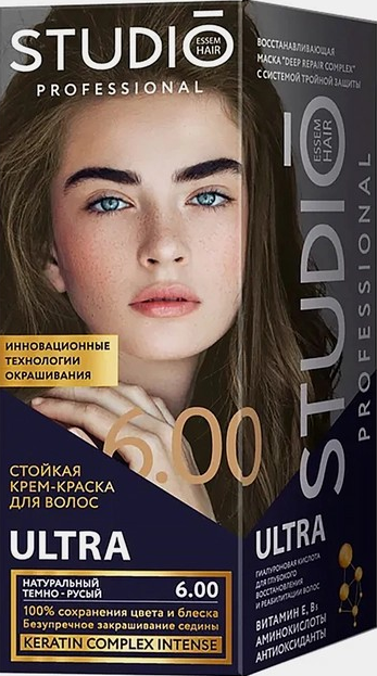 HOLOGRAPHY Краска 3D для волос 6.00 Натуральный темно-русый 4650092450434 - фото 69209
