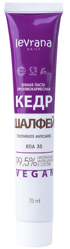 LEVRANA DAILY Зубная паста КЕДР и ШАЛФЕЙ 75 мл 4610266843196 - фото 69383
