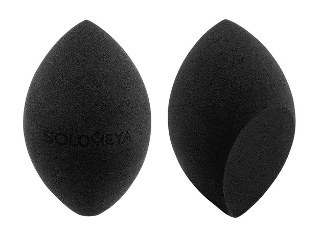 SOLOMEYA Спонж для макияжа со срезом ЧЁРНЫЙ 5060504727136 - фото 69496