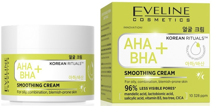 Eveline KOREAN RITUALS AHA+BHA Крем разглажив д/жирной и комбинированной кожи 50мл 5903416081661