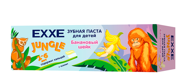 EXXE Зубная паста Детская "БАНАНОВЫЙ ШЕЙК" 50 мл 4620739979857