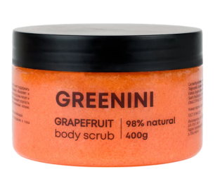 GREENINI BODY Скраб для тела ГРЕЙПФРУТ 400 мл 4640145089452
