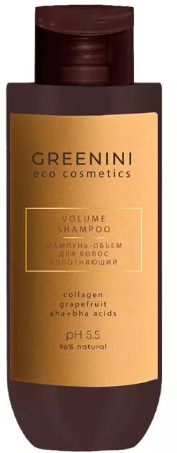 GREENINI ECO Шампунь-Объем д/волос УПЛОТНЯЮЩИЙ 400 мл 4640145089544