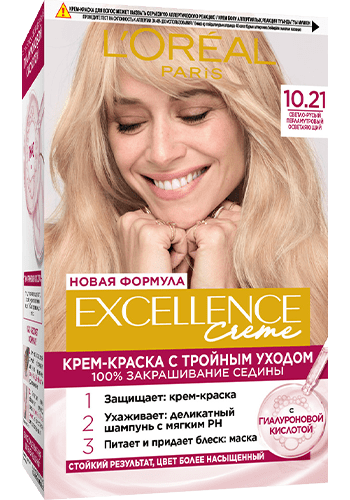 Л`Ореаль Краска для волос Эксэланс 10.21 светло-свет. русый осветляющий 3600523781225