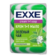 EXXE Мыло-крем 1+1 "ЗЕЛЁНЫЙ ЧАЙ" 4шт*90гр