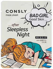 Consly Маска тканевая BAD GIRL - Good Skin после бессонной ночи, 23мл 8809446655162