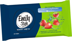 EMILY STYLE Салфетки влажные унив/снятие макияжа. КЛУБНИКА 15 шт 4620739979130 - фото 66490