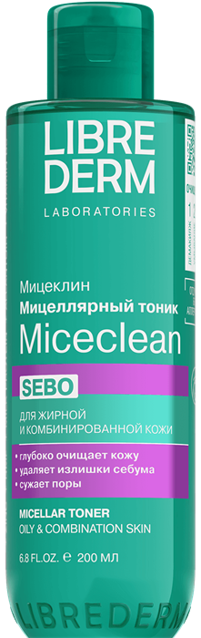 LIBREDERM MICECLEAN SEBO мицеллярный тоник для жирной и комбинированной кожи 200 мл 4620002184926 - фото 66971