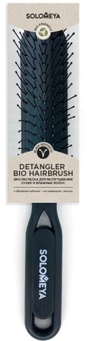 SOLOMEYA БИО-Расческа для распутывания волос ЧЕРНАЯ 5060504727310