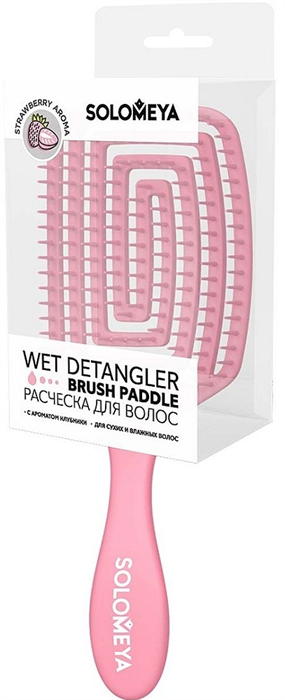 SOLOMEYA Расческа для сух.и влажных КЛУБНИКА PADDLE 5060504726887