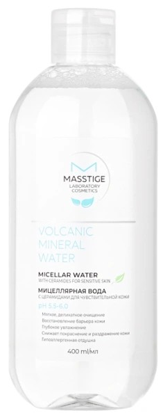 MASSTIGE VOLCANIC MINERAL WATER Мицеллярная вода д/чувств.400мл. 4810371001690