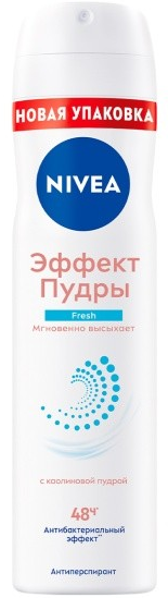 НИВЕЯ Дез-нт спрей жен Эффект пудры FRESH 150 мл (84471) 4605698000071