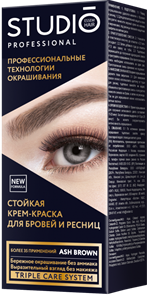 STUDIO Краска для бровей и ресниц 50/30 г ПЕПЕЛЬНО-КОРИЧНЕВАЯ 4640130794958
