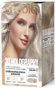 HOLOGRAPHY Краска 3D для волос 9.19 сияющий плат.блонд 4650092459390